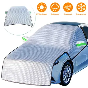 8.7ft Car Front Windshield Cover,Full Car Cover Waterproof All Weather, Full Exterior Cover Outdoor Snow Sun Uv Protection With Reflective Strip For Automobiles, Universal Fit for Sedan SUVs