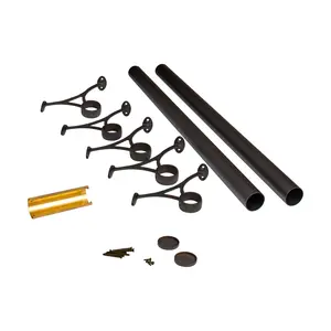 Outwater 16' Bar Foot Rail Kit - Complete Undercounter Mount Hardware and Tubing, Oil Rubbed Bronze Finish