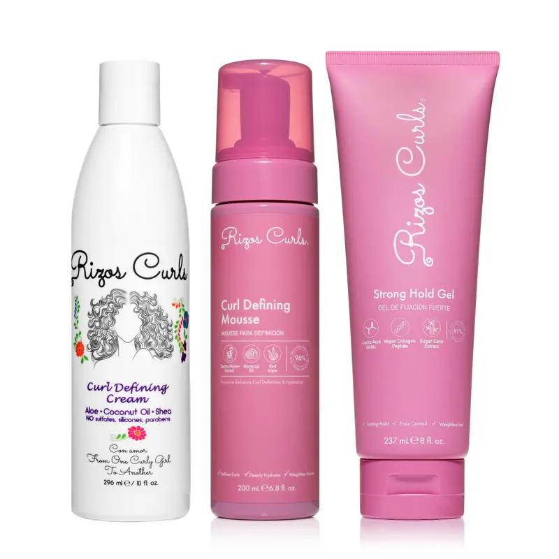 TikTok Exclusive Define & Hold Trio: Curl Defining Cream, Curl Defining Mousse, Strong Hold Gel