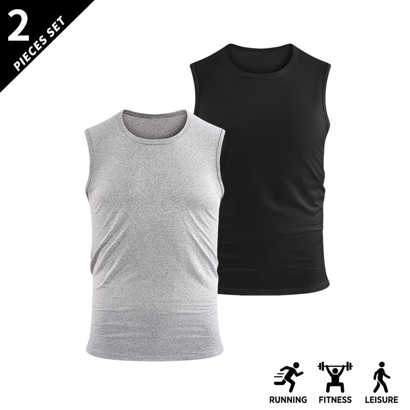 4-pack men’s athletic breathable lightweight sleeveless tank tops, loose fit; quick-dry crew neck sleeveless top; men’s sleeveless shirt/top for gym training.