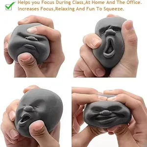 2-Pcs TPR Material Funny Face Fidget Stress Ball Set, Fidget Toy for Adults, Stress Relief Gadget, Perfect Gift for Teens, Christmas Novelty Classroom Reward,summervibes