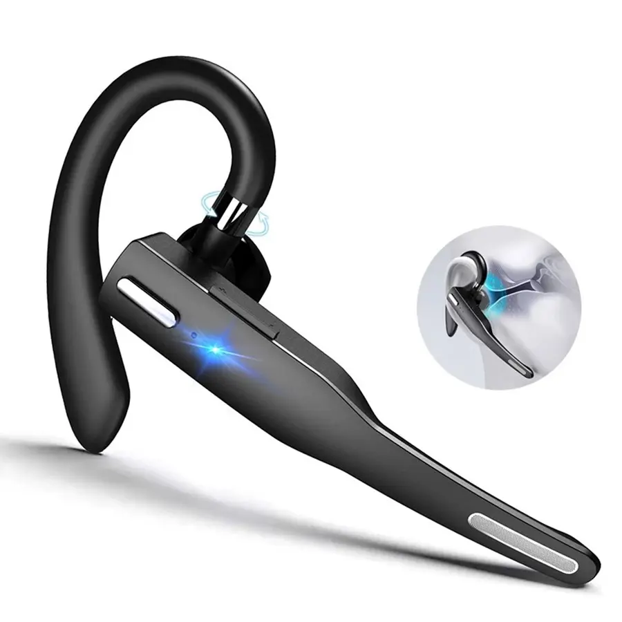 Wireless Ear-Hook Bluetooth Headset, Noise-Cancelling Business Earphone Headphones for Calls and Travel, Multipurpose Rechargeable BT Ear-Mounted Headset, Noise Cancellation