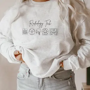 RAD Tech Sweatshirt Doodle Crewneck Radiologic Technologist Shirt Radiology Gift Nurse Appreciation Pullover Xray Tech Sweater Healthcare