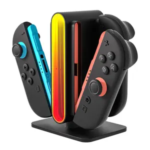 Mcbazel 4-in-1 RGB Charging Dock Compatible with Nintendo Switch 2 (2025) Joy Con, Magnetic Fast Controller Charger Station for JoyCon, LED Indicators, Overcharge Protection, Switch 2