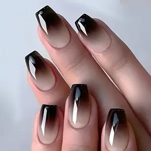 Dark Academia Semi Cured Gel Nail Strips 20+6 Individual Trial Strips | Espresso Mocha Ombre | Includes 6 Extra Strips to Try | 5-Min UV Cure | OAUEE