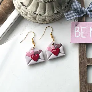 Polymer Clay Earrings - Love Letter, Perfect for Valentine's Day