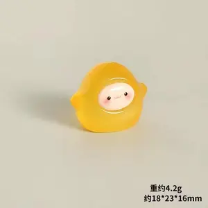 Cute orange handmade decoration mini elf ghost night light cute granule desktop car ornament resin craftsGift