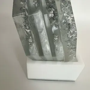 Pearl White and Silver Flakes Coasters for Tableware