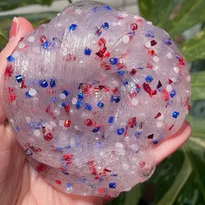 Americas 250th Themed Clear Slime Toy, Portable Tactile Squishy Sensory Play Item, Anxiety Relief Product, Stress Relief Tool, Sensory Stress Reliever