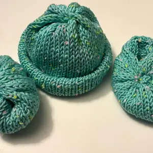 Handmade Knitted Beanie Set - Confetti Collection