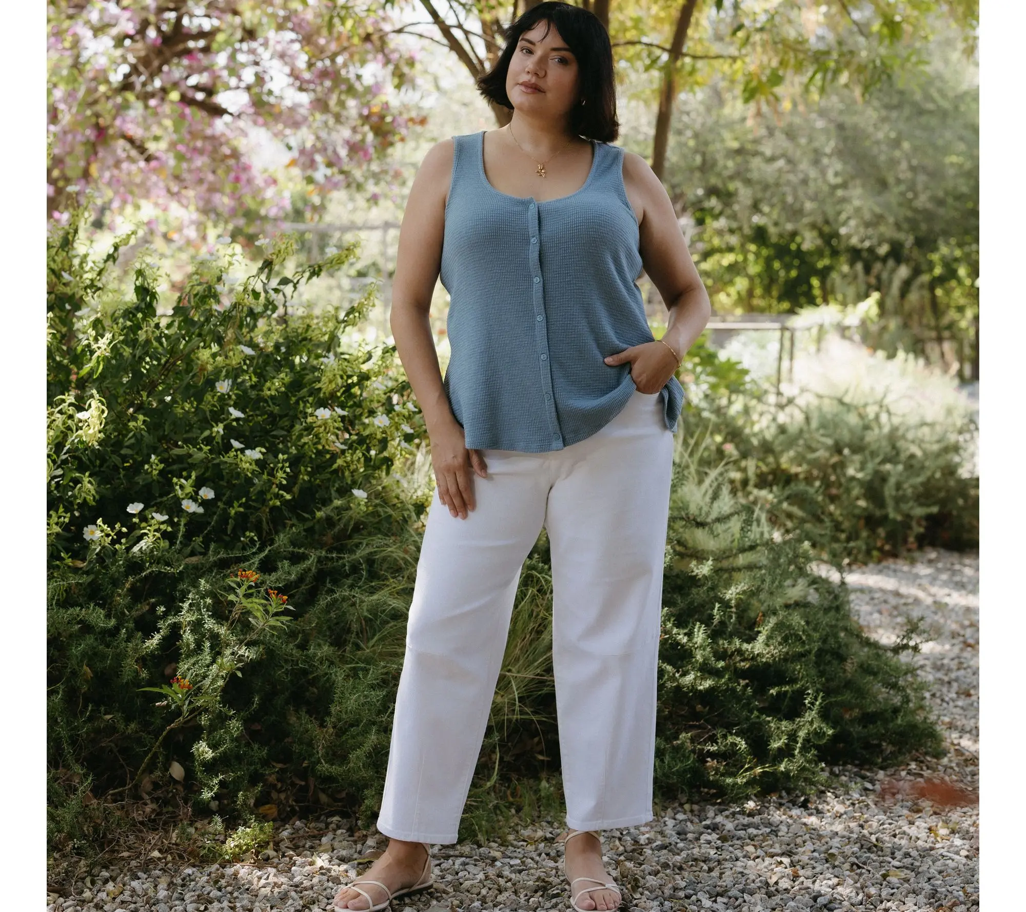 Me by Jennie Garth Regular Repreve Barrel Leg Jeans- Indigo
