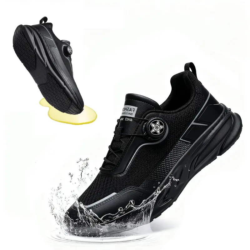 Men's EVA Fashion Chef Work Shoes - Anti-Slip, Wear-Resistant, Waterproof, Breathable, Round Toe, Easy-On-Off Special Strap, Comfortable Safety Footwear for Kitchens Catering Service Workers All Seasons