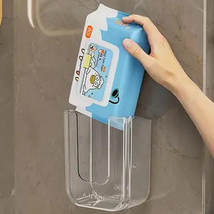 Wall-mounted large-opening wet wipe dispenser - Paper towel box, with strong carrying capacity, convenient for use in bathrooms or toilets, can be installed horizontally or vertically, Bathroom Organizer, kitchen towel box, wet wipe dispenser box