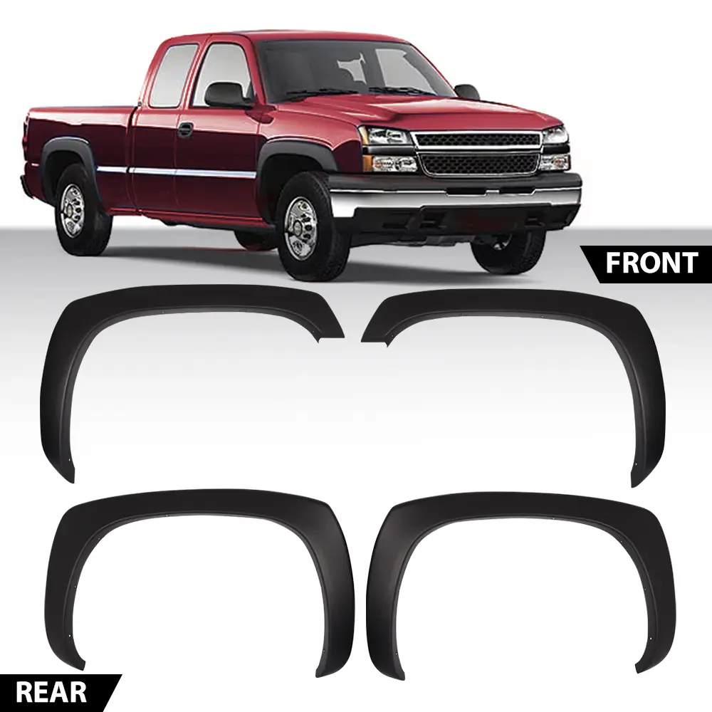 Factory-Style Wheel Fender Flares (2 Set, 4 Pieces)  for 99-07 Silverado Sierra, Includes Installation Hardware