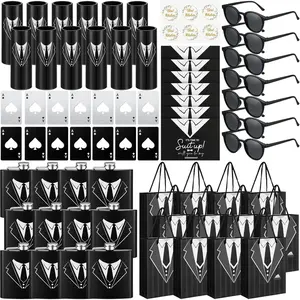 72 count Groomsmen Gifts for Men Stainless Steel Tuxedo Flask Groomsmen Gauge Glasses  Bottle Opener Groomsman  Bag Sunglasses with Cards for Wedding Bachelor Party Favors