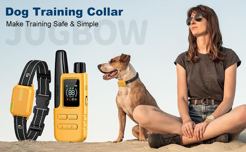 Jugbow Dog Collar - 4200FT Collar with Remote IPX7 Waterproof Collar with 4 Training Modes, Security Lock, Rechargeable e-Collar for All Breeds Outdoor