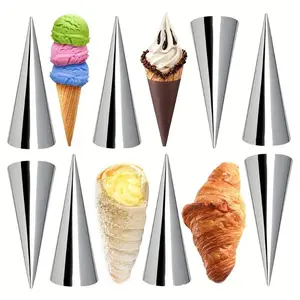 Stainless Steel Cream Horn Mold, 2 Counts Ice Cream Cone Mold, Baking Tool for Home Kitchen, Kitchen Accessories, Home Kitchen Items