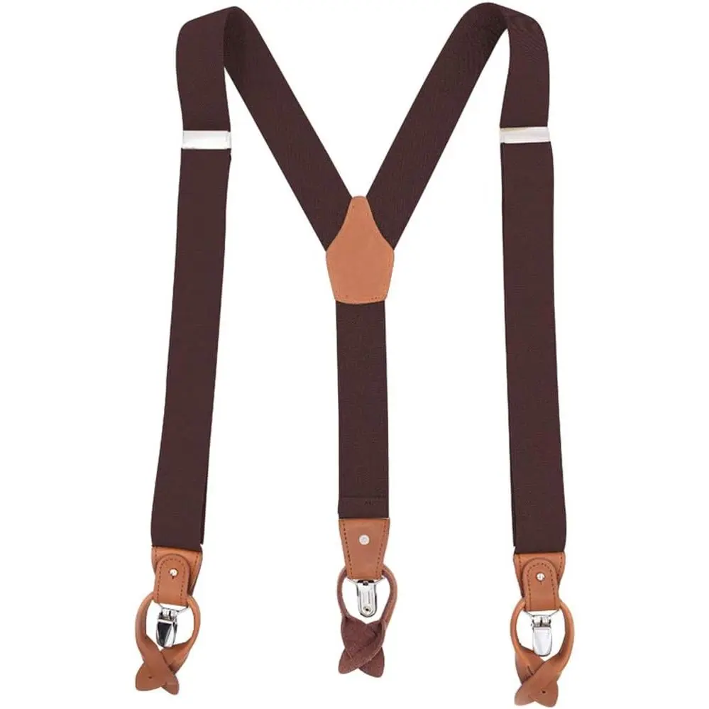 Suspenders for Men Button End Heavy Duty Big and Tall Adjustable Elastic