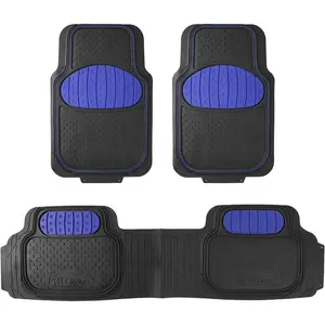Group Heavy-Duty Rubber Car Floor Mats - Universal Fit, Trimmable, Climaproof - For Sedans, SUVs, Trucks - Blue
