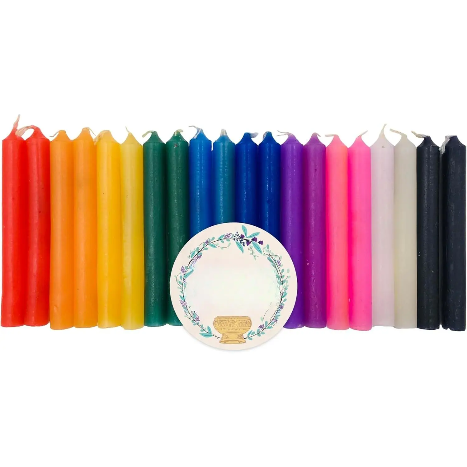Colored Candles, 4 Inch Mini Taper Chime Candles,  for Birthday Parties, Spells,  Supplies,  Decor, Altar Candles, Unscented Meditation Candles, Box of 20