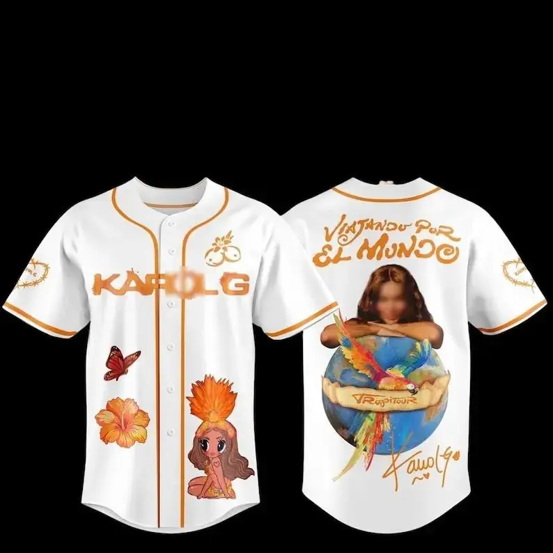 Sport Apparel Gift, Latin Music Tour Inspired Baseball Jersey Shirt, Viajando Por El Mundo Tropitour Limited Edition Jersey
