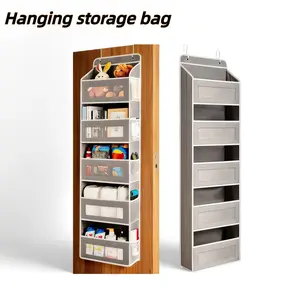 2026 5-Tier Over-The-Door Shelf Extra Large 10 Compartments 44 lbs Weight Capacity Anti-Tipping Design Multi-Functional Organizer Fabric Space-Saving Hanging Rack for Bedroom Bathroom Hangable Storage Adjustable Rustic