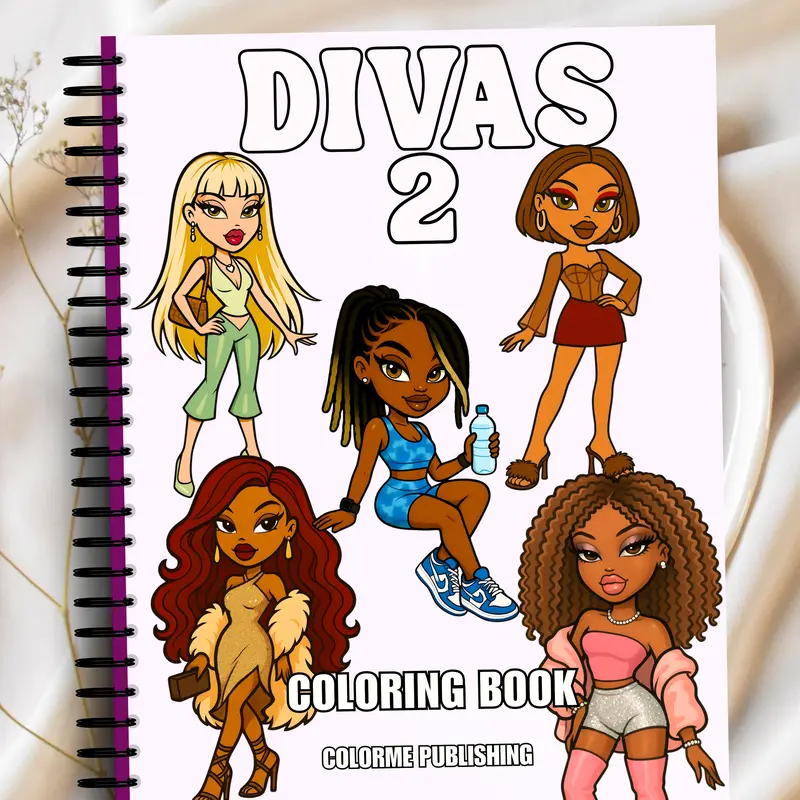 Divas 2 Fashion Coloring Book: 30 Coloring Pages, Dolls - Spiral Edition Physical Book