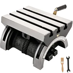 fathersdaygift  VEVOR Tilting Milling Table 10x7inch Tilting Angle Milling Machine 0-90Adjustable Swivel Angle Plate with 3 T-slots and an Adjustable Crank Handle Heavy Duty Tilting Milling Machine for Grinding