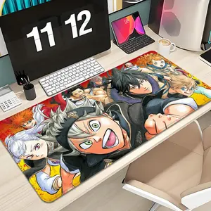 Black Clover Mouse Pad Design XXL 1000×500mm 900×400mm 800×400mm 600x300mm Anime Mousepad Large Gaming Mouse Pad - Extended, Thick, Non-Slip Rubber Base Desk Mat with Precision Stitched Edges - Washable Large Desk Pad