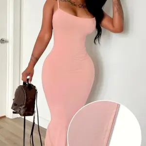 Long Maxi Spaghetti Strap Dress - Stylish Sleeveless Slim Fit Cami Dress for Spring and Summer - Comfortable, Breathable, and Flowy Womens Casual Clothing for Warm Weather