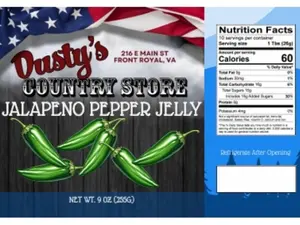 Dusty's Country Store Jalapeno Pepper Jelly 9 OZ