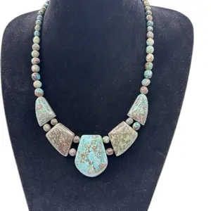 Jay King DTR Turquoise Boulder Stone Statement Necklace Southwestern