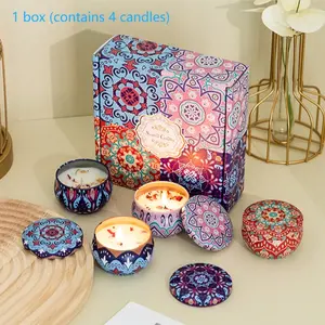 4-pack scented candle gift box set, Floral candle, Aromatherapy candle, Christmas scented candles, Christmas gifts, home decoration soy candles, women's gifts, relaxation candles, suitable for Mother's Day, birthdays, anniversary gifts
