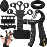 BTFSOUL Unisex Adjustable 5-in-1 Silicone Hand Grips for Strength Training - Fitness Equipment, Home Exercise Equipment, Home Gym Accessory for Tennis Elbow, Carpal Tunnel, Seniors