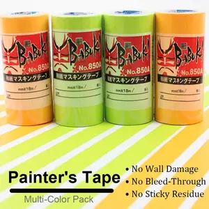 Washi Tape, Masking Tape for Painting & Grout, Wall Painting & Renovation – Clean Edges, No Burrs, Solvent Resistant, Residue-Free, Multiple Colors Available