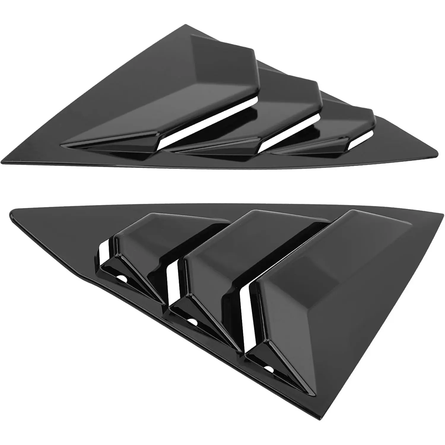 2pcs Sedan Compatible with 11th Gen Honda Civic 2025 2024 2023 2022 Accessories Car Exterior Rear Side Window Louvers Air Vent Scoop Shades Cover Blinds -Glossy Black (Sedan)