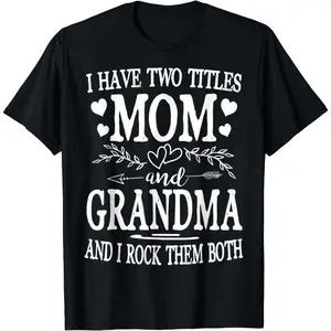 Cherish Mom And Grandma With Love T Shirt Casual Heart And Leaf Graphic Gift For Mothers Day Birthdays Daily Wear
