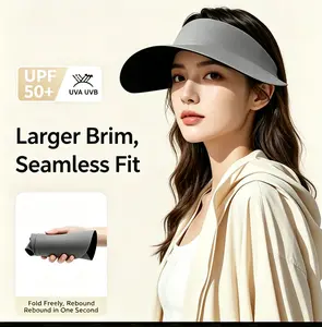 Summer Buy 1 Get 1 Free Sun Visor Set - Seamless Integration, Wide Brim Coverage, Adjustable Strap, Roll-Up Portable, 2 Visors (1 Random Color) for Outdoor Activities