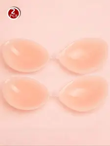 2pcs Strapless Silicone Push-Up Bras, Invisible Shoulder-Free Bra Pads, Breathable Comfort Design, Perfect for Daily Wear