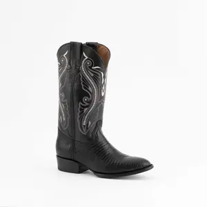 Men's Ferrini Taylor Teju Lizard Boots Handcrafted Black