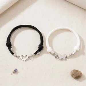 Best Friends Matching Bracelets 2PCS, Handmade Braided Milan Rope Wristband for BFF, Cute Friendship Jewelry Gift for Girls Women