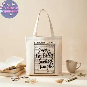 Sorry I’m Fully Booked Tonight Tote Bag, Book Lover Shoulder Bag, Reading Librarian Appreciation Gift, Bookworm Gift, Reader Vibes