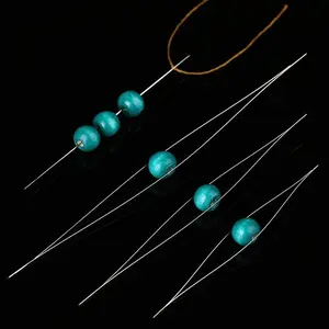 5pcs Opening Beading Needles Pins Curved Needle for Beads Bracelet DIY Jewelry Making Tools Beaded Threading Pin Needlework Kits