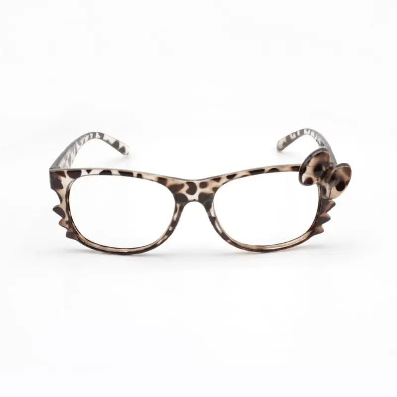 Y2K Kitty Leopard Glasses, No Lens Retro Frames, Kawaii Decorative Eyewear for Cosplay Stylish Eyeglass, Statement Frame Glasses, Eyewear Fashion