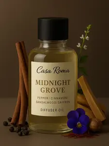 Casa Roma Midnight Grove Aroma Oil – Premium Cold-Air Diffuser Oil Blend with Pepper, Cinnamon, Nutmeg & Sandalwood – Compatible with Casa Roma & Waterless Diffusers (120ml Bottle)
