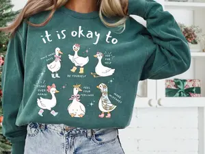 Cute Goose Motivational Sweatshirt, Mental Health, School Counsellor Shirt, Words Of Affirmation Crewneck, Mental Health Awareness Sweater