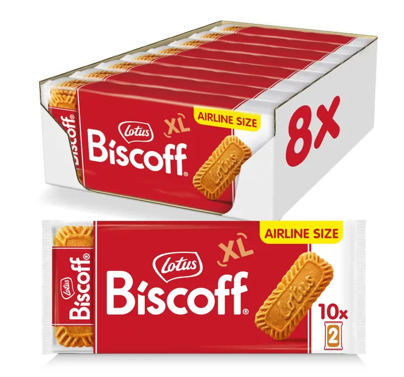 Lotus Biscoff Airplane Cookies, Caramelized Biscuit Cookies, Two-Pack (80 Count), Vegan