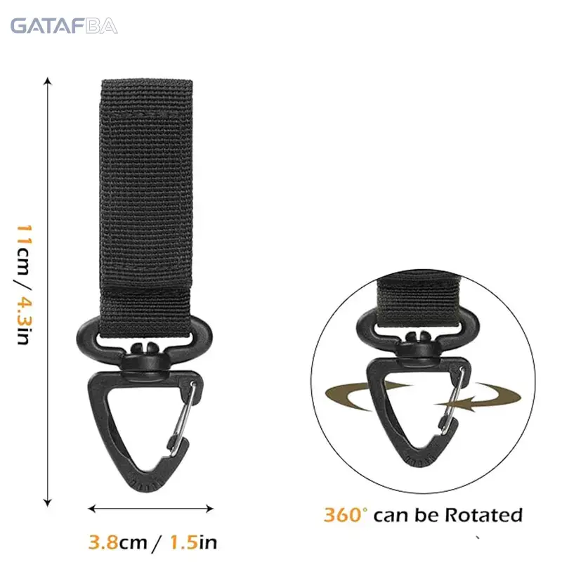 20 Pcs Tactical MOLLE Key Chain Clips - Heavy-Duty 2-Style Nylon Belt Keepers with Carabiner Hooks for Outdoor Camping, Hiking