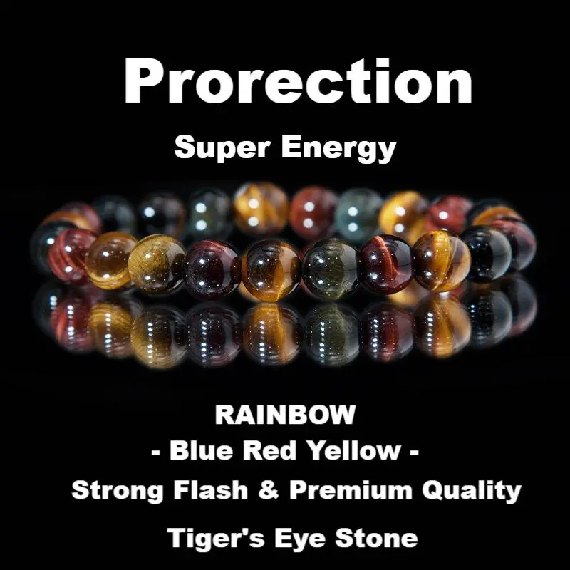 5A Rainbow Color & Multi Color Tiger Eye Bracelets Protection Energy High Quality Tiger's Eye Anklets Premium Gift for Christmas