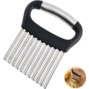 Crinkle  for Veggies, Stainless Steel  Fry  for Potatoes Cucumbers Carrot Crinkle Cut  Wavy  Waffle Fry Slicer